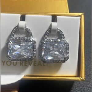 Bomb Party Charming Hoops Diamond Cubic Zirconia Hematite ( Charms Only)